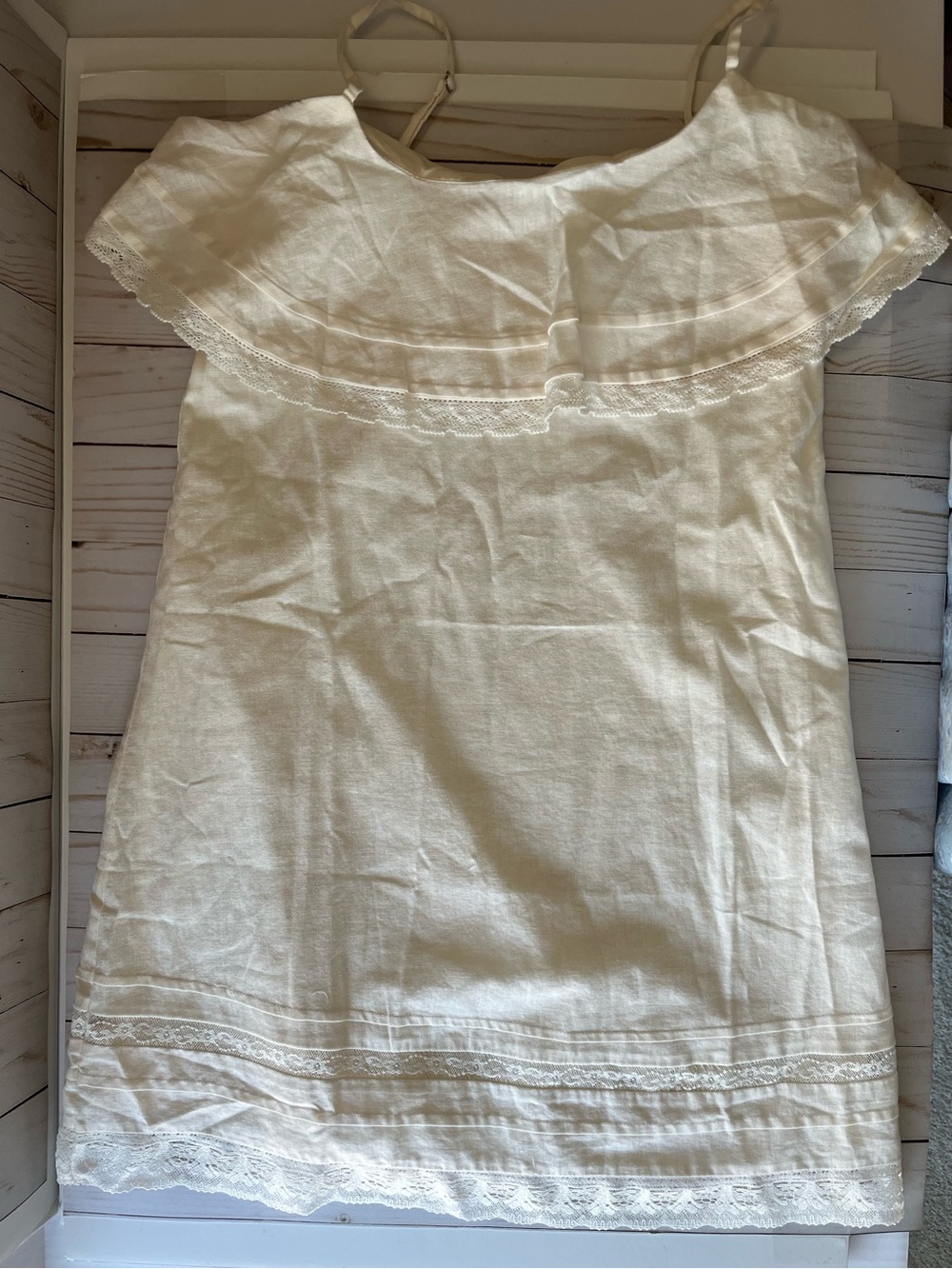 Ivory Ruffle Off-Shoulder Sundress - Picture 6 of 15